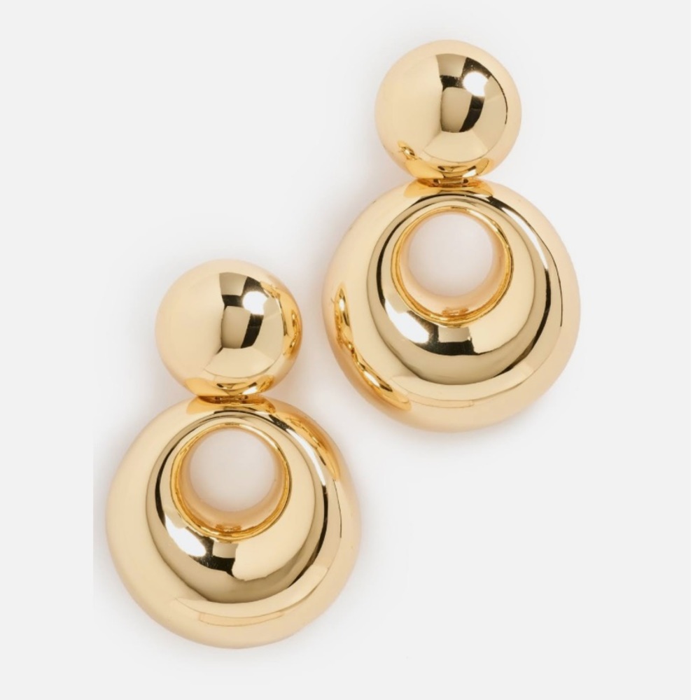 Lele Sadoughi Gold Medallion Drop Earrings
